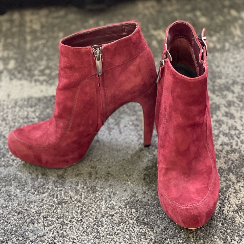 Sam Edelman Burgundy/Maroon Suede Bootie Sz 7.5
